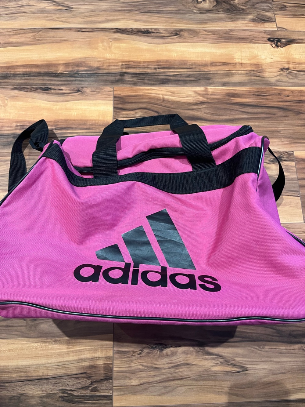 adidas Pink Travel Duffel with Black Accents